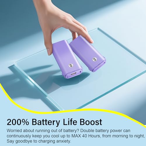 HandFan 10400mAh Personal Handheld Fan, 40Hrs Long-Lasted Hand Fan Rechargeable, Mini Cooling Fans Foldable, Heavy Duty Battery Fans Portable for Travel Beach Concerts Cruise Makeup(Purple) - color: Light Purple