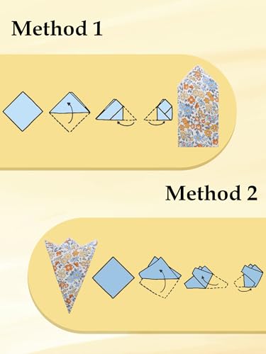 Luckyvestir Floral Pocket Squares for Men Cotton Flower Handkerchief Formal Wedding Party Graduation - color: Orange