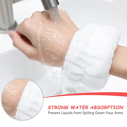 Chuangdi 4 Pairs Wrist Bands for Washing Face Microfiber,Pretty Colors - color: Pretty Colors