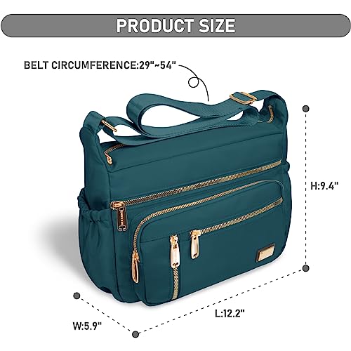 NPBAG Crossbody Bag for Women, Shoulder Purse Handbag Messenger Bag, Trendy Pocketbooks, Waterproof and Multi-Pockets - color: Teal Blue