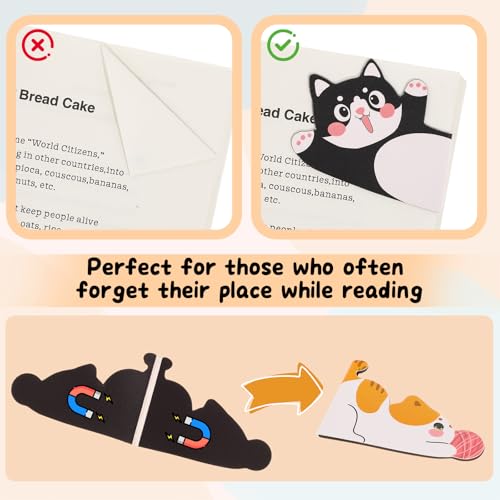 10Pcs Magnetic Bookmarks, Cute Cat Bookmarks - color: Cat