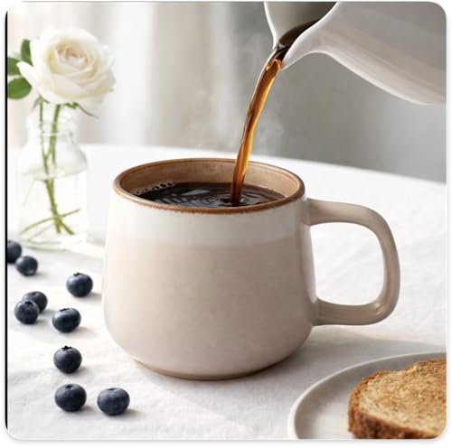 Ava Nord Large Stoneware Ceramic Coffee Mugs Set of 4-16 oz - Rose Sand - color: Rose Sand, size: 16 Oz