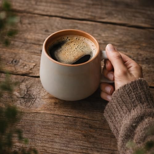 Ava Nord Stoneware Ceramic Coffee Mugs Set of 4 | 12 oz | Sage Ash - color: Sage Ash, size: 12 Oz
