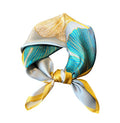 JERLA 100% Mulberry Silk Neck Scarf 21"x21" Small Square Scarfs for Women Gift Packed - color: Yellow Leaf