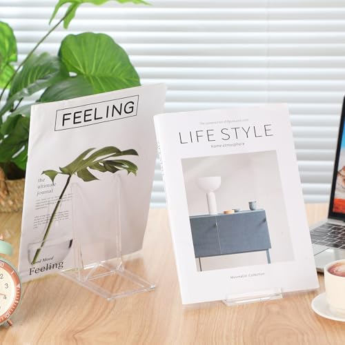12 Pack Acrylic Book Stand for Display Adjustable, 5.91in H - size: 5.91 x 6.1 x 3.15 Inch