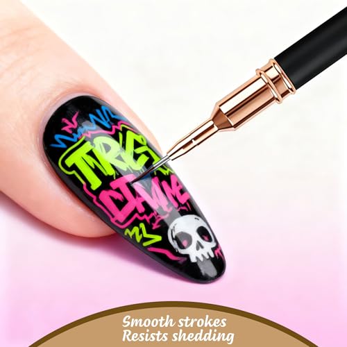 Artdone Nail Art Brushes and Dotting Tools Kit for Gel Polish Liner Drawing - color: Dotting and liner tools