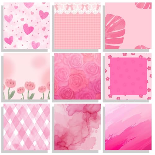 9 Pads Pink Sticky Notes Set, 3x3in Cute Self-Stick Notepads, Super Adhesive Memo Pads Note Card, Office Decor Gifts, Desk Accessories for Students, School Supplies for Girls - color: Pink