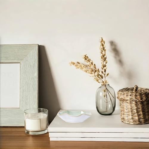 2Pcs Ceramic Jewelry Dish - Lotus Leaf Shape, for Ring Holder Necklace Small Key, Suitable for Mother Friend Sister, Gifts for Women, Cute Plate Trinket Tray, Home Decor (Green-2PCS) - color: Green-2PCS