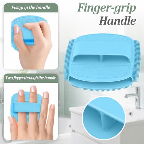 Upgrade Silicone Face Scrubber 2PCS, Soft Facial Cleansing Brush with Unique Side-Bristle Design, Manual Face Brush with Finger-Grip Handle for Gentle Exfoliating & Deep Cleansing(4 Mix Color) - color: 4 Mix Color