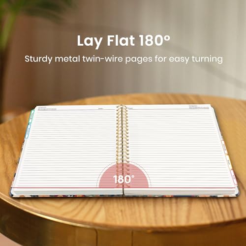 Taja Cute Large Spiral Lined Notebook for Work with 5 Removable Dividers - color: A-Garden