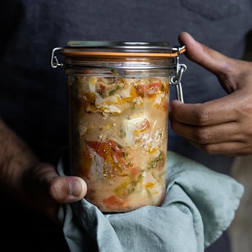 Le Parfait Super Terrine 1L (32oz) Glass Canning Jar, Wire Bail Lid, 1 Pk - color: 1L (Single)
