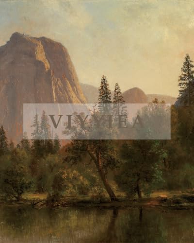 VIYYIEA Extra Large Wood Framed Mountain Landscape Wall Art, 36x54 - color: Mountain Landscape Scroll