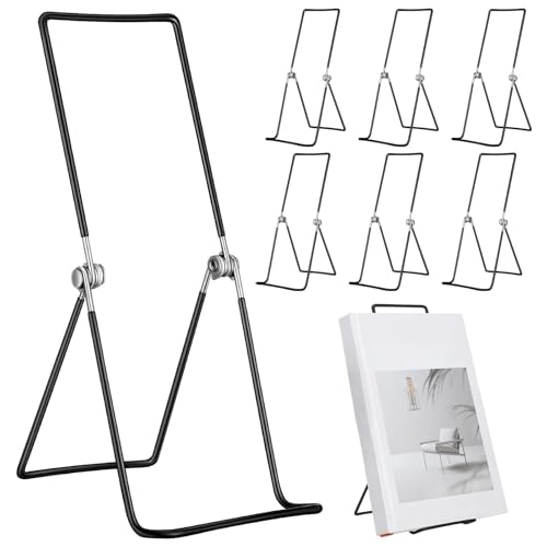 6 Pack Large Metal Book Stand for Display Adjustable Holder - size: 11.8 Inch