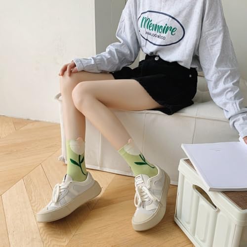 OTAODKA Cute Cotton Socks for Women Novelty Ankle Athletics Sock - color: 5 Pack Flowers B