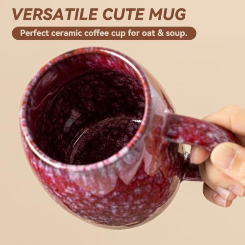 Sakura Snow Ceramic Mug, 14oz Reactive Glaze Coffee Mug, Birthday Gift - color: 14OZ - Sakura Snow · JOY