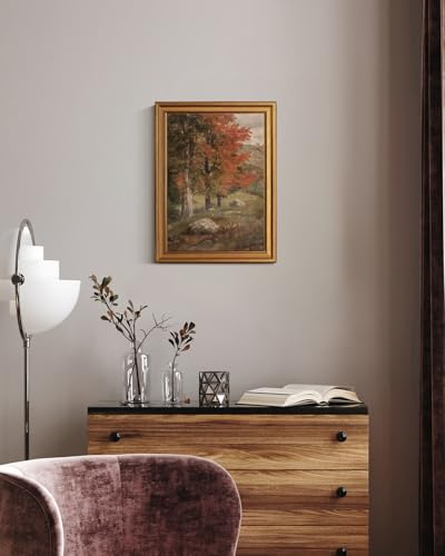 HUARCEY Vintage Framed Canvas Wall Art, Fall Birch Art Prints, 12x16 Inch - color: Autumn Birch, size: 16"L x 12"W