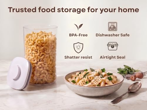Pop Airtight Food Storage Containers with Lids, 6-Pc Set with Rack
