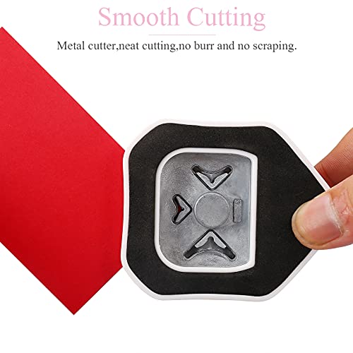 3 Way Corner Rounder Punch, 4mm, 7mm, 10mm 3 in 1 Corner Cutter for Paper Crafts, Laminator, Cardstock, DIY Projects, Photocards, Card Making and Scrapbooking - color: Pink