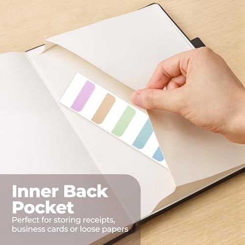 A5 Lined Journal Notebook Hardcover Leather Bound for Men & Women Black - color: Black, size: A5 300 Pages