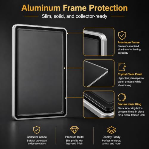PSA Slab Case, Magnetic 9-Point Lock Display Protector,Silver - color: Silver