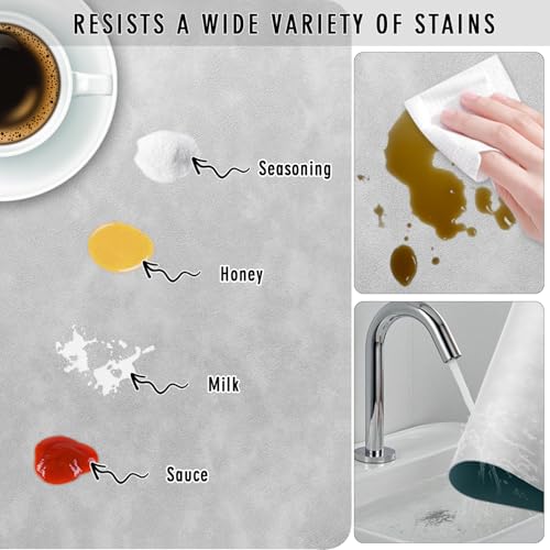 UnivoColors Washed Cowhide Pattern Faux Leather Big Size Placemats Set of 6, Waterproof Easy to Clean Anti-Slip PU Table Mats for Party Decoration19.7″×13.6″,Red Brown Retro Cowhide Pattern - color: Reddish Brown