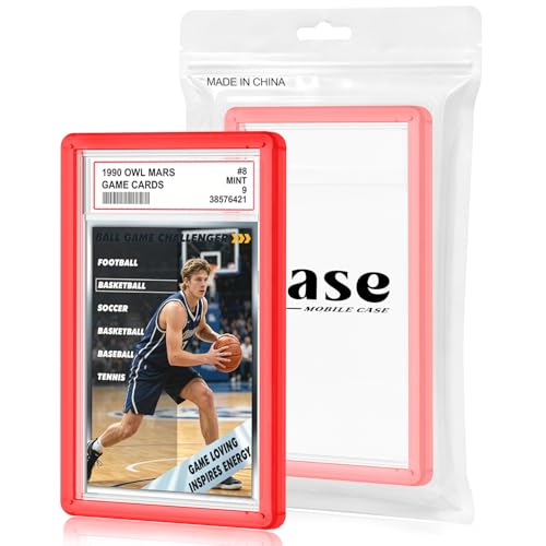 for 1 Pack PSA Slab Guard,Durable PSA Slab Protector Case,Hard TPU Stackable,Shock Absorbing Edge Protection,Soft Touch,Multiple Colors Guards with Precision Fit for Graded Cards Case,Red - color: Red, size: 1 Pack