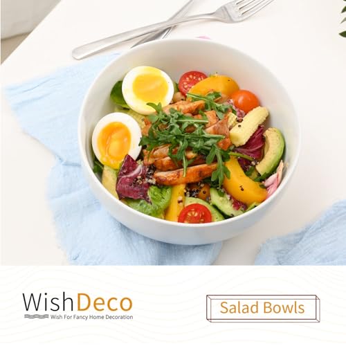 WishDeco Large Soup Bowls Set of 3, Ceramic Salad Bowls 37 oz - size: 37 oz