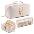 VLANDO Makeup Travel Bag,Vacation Essentials，Letter H,Off White - color: 14.White-H
