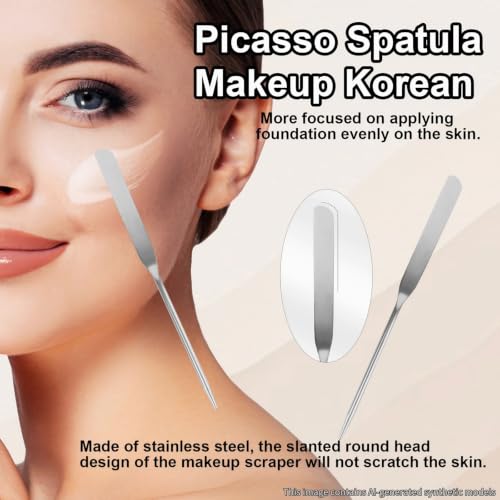 5pcs Makeup Spatula Korean Set with Foundation Spatula and Makeup Palette