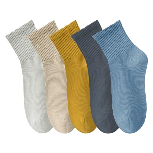 Women's Cotton Quarter Crew Socks - color: 04 Multicolor - 5 Pairs