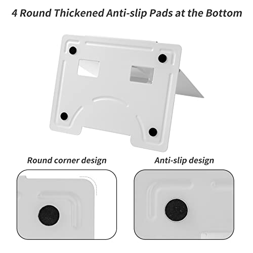 Metal Book Stand Adjustable Book Holder for Reading - color: Full White