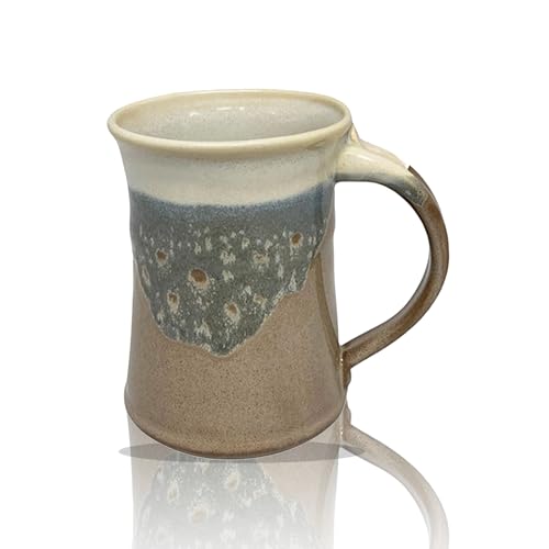 Clay in Motion Handmade Ceramic Mug 24 oz, Large Coffee Mug, Hand Painted Stoneware, Dishwasher Microwave & Oven Safe, Lead-Free, Made in USA Since 1981 (Desert Sand) - style: Desert Sand