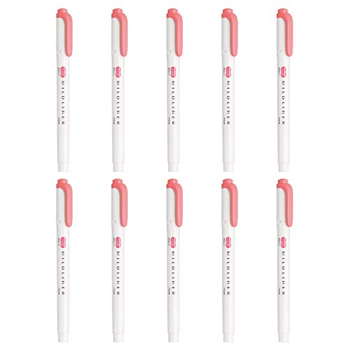 Zebra B-WKT7-MCOP Highlighter, Mild Liner, Mild Coral Pink, 10 Pieces - color: coral pink, size: 1 Count (Pack of 10)