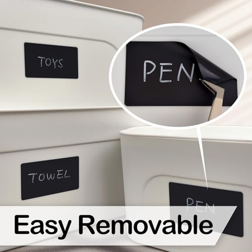 JIEHENG 170Pcs Black Removable Labels for Jars with 2 Liquid Chalk Marker - color: Black