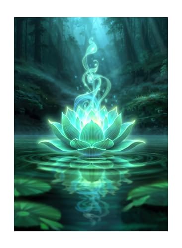 Katomula 100 MTG Card Sleeves with 100 Inner Sleeve, Textured Back Art Sleeves, Fit Standard Size Cards- Forest Lotus - color: Forest Lotus
