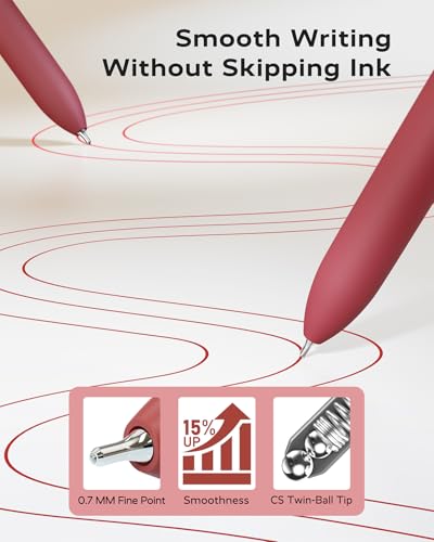 STAGEEK GX3 Red Gel Pens, 6 Pcs Quick Dry Smooth Writing Pen with 3 Refills - color: 6Pcs Red