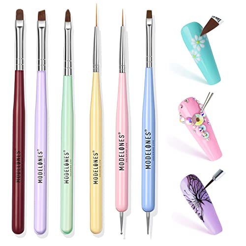 Modelones Nail Art Brushes, Gel Polish Liner Clean up Carving Dotting Tools