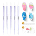 Beetles 5PCS Nail Art Dotting Tools Dual-Head Silicone Tools for Nail Art - color: D-Purple-5