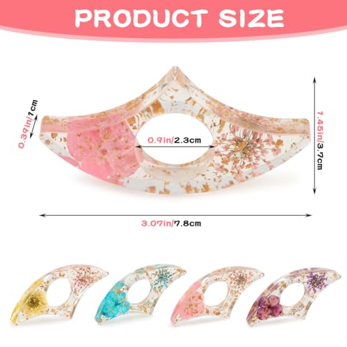 4 Pcs Thumb Book Page Holder, Resin Dried Flower Book Holder for Reading