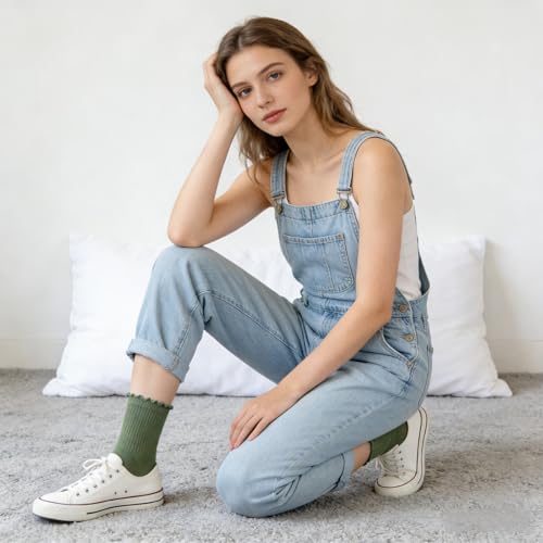 Women's Ruffle Socks Lace Cotton Casual Crew Ultra Thin Lettuce Frilly Ankle Socks Pack of 6 - color: Multicolor-003