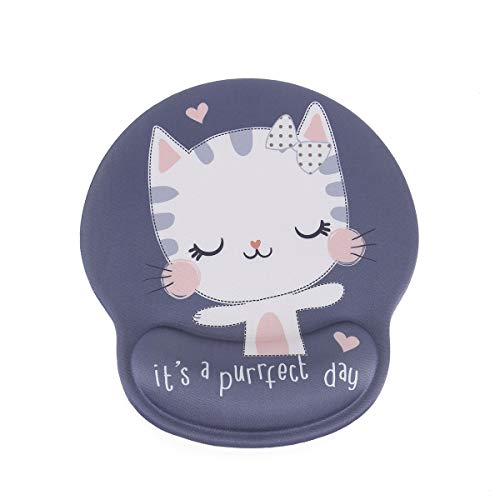 RICHEN Keyboard Wrist Rest and Mouse Pad with Wrist Support, Memory Foam Set for Computer/Laptop/Mac,Gaming and Office, Sturdy & Comfortable & Lightweight for Easy Typing & Pain Relief (Cute Cat) - color: Cute Cat