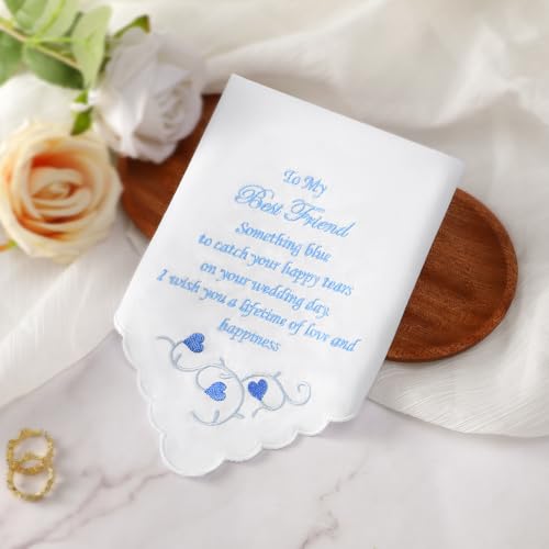 Wedding Handkerchiefs Something Blue Gifts for Bride & Groom - color: Wedding Gift from Friends