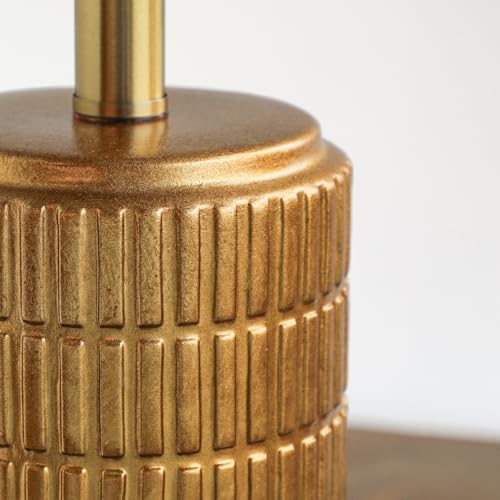 PoKat 23" Brass Gold Ceramic Table Lamps for Living Room, Retro Warm Gold Lamps for Night Stands, Vintage Bronze Decorative Lamps for Bedroom, Antique Gold Brown Nightstand Lamps for Home Decor - color: Gold
