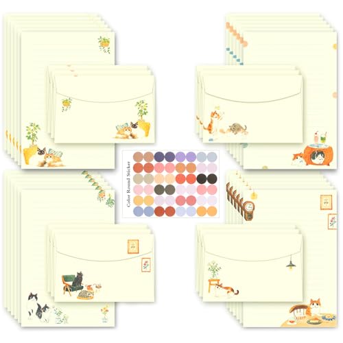 37 Pcs Stationery Paper Envelopes Set - color: Cute Cat