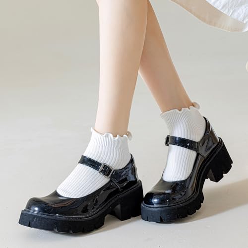 Mcool Mary Womens Ankle Ruffle Socks 6 Pack - color: White, size: 9-11
