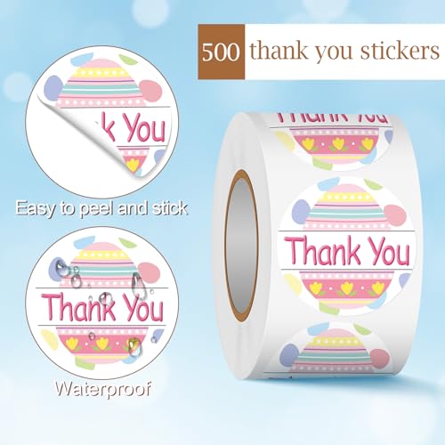 Heyfibro 500 PCS 1.5 Inch Thank You Stickers for Small Business, Baking, Gifts, Envelopes, Easter Decorations (Egg 1) - style: Egg 1