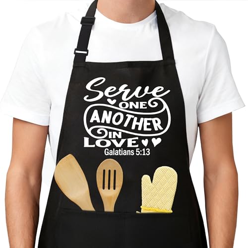 Funny Aprons for Men，Women - color: Serve One Another in Love