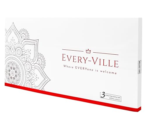 Every-ville Cotton Bandana Handkerchief for Men & Women, 3 Pack - color: Brown