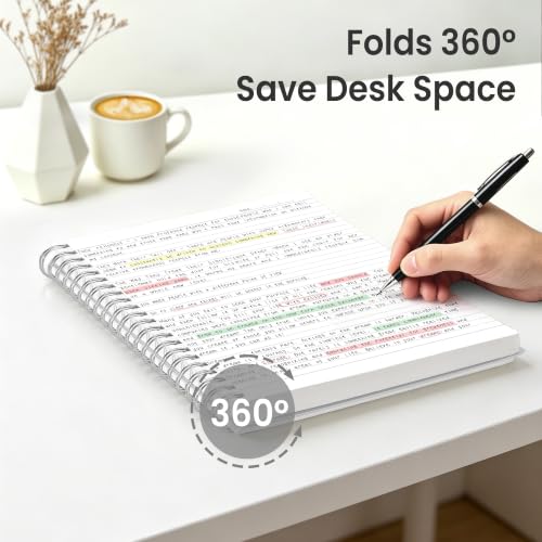 EMSHOI Lined Spiral Journal Notebook, 300 Pages, A4 Size (8.2'' x 11.2'') - color: Transparent, size: A4