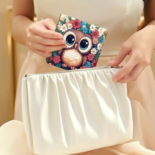 Peacoblue Colorful Owls Coin Purse,PU Leather Squeeze Pouch 4PCS - style: Colorful Owls